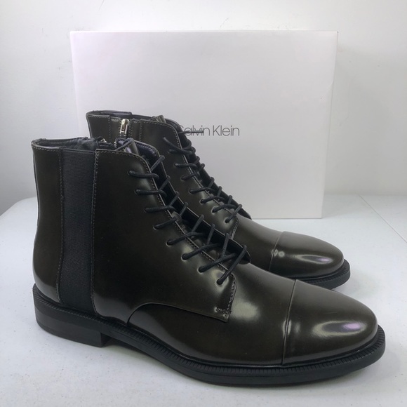 Calvin Klein Shoes | Calvin Klein Cronus Leather Lace Up Boots | Color: Black | Size: 12 | Ccpdesigns's Closet